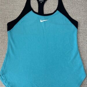 Nike Blue and Black Fitted Tank Top